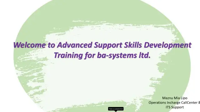 Advanced Support Skills development Training